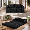 Corduroy Loveseat Sleeper Sofa with 2 Back Cushions for Living Room Bedroom Apartment-Black - Gallery View 1 of 11
