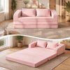 Corduroy Loveseat Sleeper Sofa with 2 Back Cushions for Living Room Bedroom Apartment-Pink - Gallery View 1 of 11
