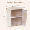 Corner bread box dimensions with dual-layer design, made of 100% bamboo, perfect for kitchen counter storage.