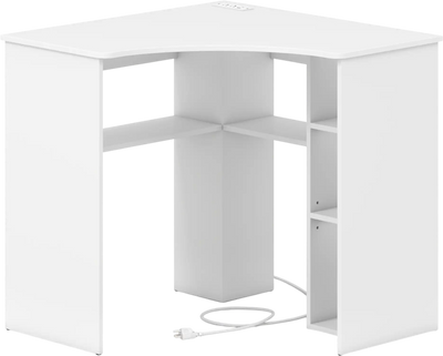 Costway Corner Computer Desk Triangle Home Office Adjustable Shelf Arc-Shaped Profile 42167358 New