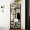 5-Tier Corner Hall Tree with Shoe Storage Bench-Rustic Brown - Gallery View 1 of 10