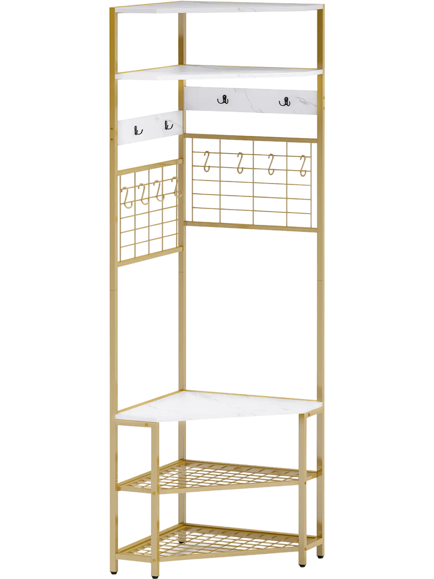 Costway 5-Tier Corner Hall Tree Shoe Storage Bench 947358261 New