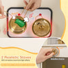 Interactive beige kids play kitchen with two realistic stoves, lights, sounds, and rotating knobs for immersive.