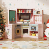 Corner Kitchen Toys with Lights and Sounds with Pull-out Trash Can and Stoves-Pink - Gallery View 1 of 11