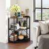 Corner Printer Stand with Power Outlet 3-Tier Storage Rack with Adjustable Shelf-Brown - Gallery View 1 of 10
