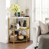 Corner Printer Stand with Power Outlet 3-Tier Storage Rack with Adjustable Shelf-White - Gallery View 1 of 10