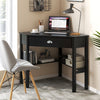 Corner Wooden Piece Laptop Computer Desk-Black - Gallery View 1 of 9