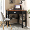 Corner Wooden Piece Laptop Computer Desk-Coffee - Gallery View 1 of 9