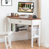 Corner Wooden Piece Laptop Computer Desk-Natural - Gallery View 1 of 8