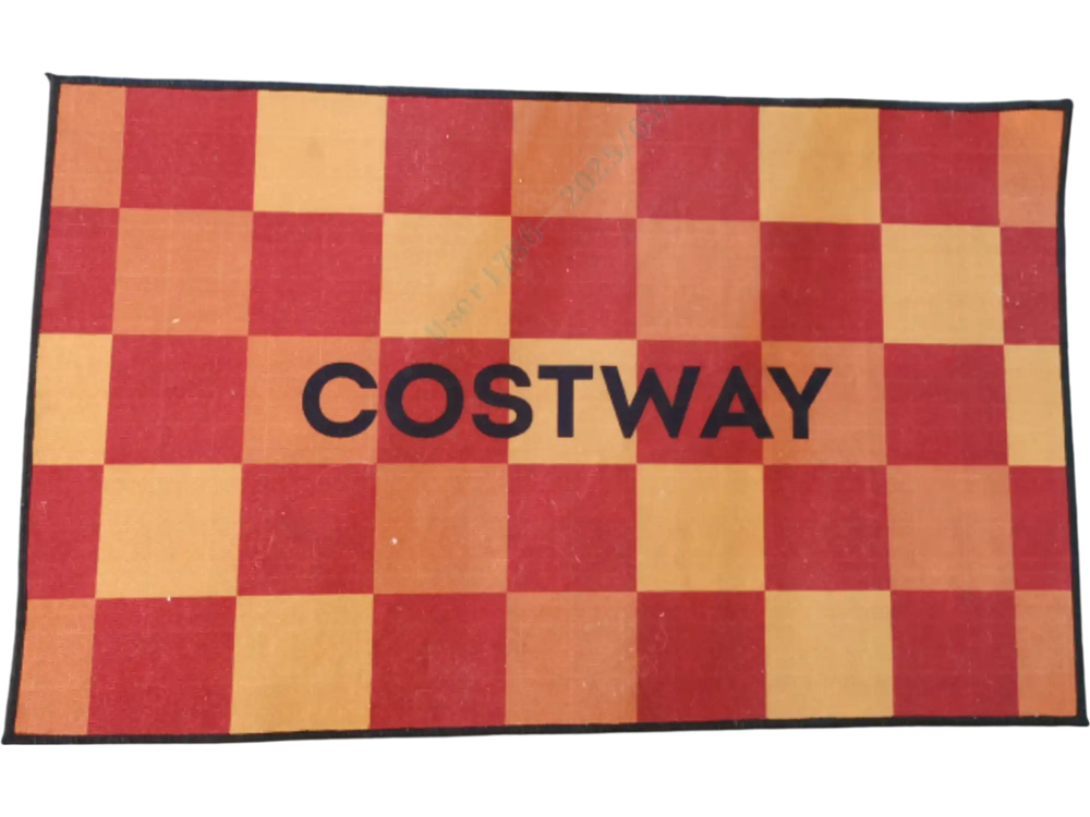 Brightly colored Costway door mat featuring a checkered pattern and non-slip backing, ideal for home entryways.