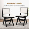 Set of 2 swivel wooden dining chairs with black rubber wood frame and white faux sherpa upholstery for stylish comfort.
