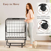 Folding bed frame with memory foam mattress, featuring a heavy-duty metal frame and easy mobility with universal.