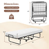 Cot size folding bed frame with 4-inch memory foam mattress, heavy-duty metal frame, ideal for guest rooms or.