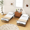 Narrow twin rollaway bed set with memory foam mattresses, soft pillows, and side organizer pockets for convenient.