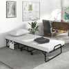 Narrow twin rollaway bed showing the sturdy all-metal frame and removable, washable cover for easy maintenance and.