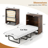Murphy bed with wheels and foldable cot, featuring a 4" mattress, compact design, and sturdy birch wood slats for.