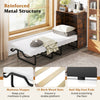 Movable Murphy bed with wheels features a foldable design, 4" thick mattress, and reinforced metal structure for.