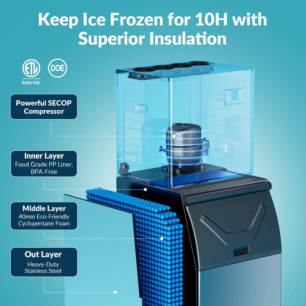 Cotlin T50A Commercial Cube Ice Maker 22" Air Cooled 450 lbs/Day with 350 lbs. Storage New