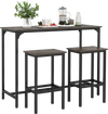 Counter-height dining table with two bar stools in gray, perfect for small spaces and versatile use at home.