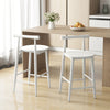 Counter Height Bar Chair Set with Acacia Wood Frame and Supporting Legs-White - Gallery View 1 of 9