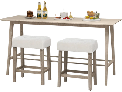 Costway Modern Counter Height Bar Stools Set of 2 White Gray 79561824 New