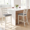 Counter Height Chairs with Fabric Seat and Rubber Wood Legs-Beige - Gallery View 1 of 10