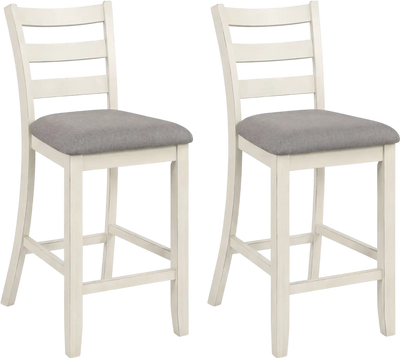 Costway Upholstered Counter Height Bar Stools Set of 2 Padded Seat 13548360 New
