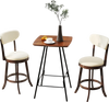 Counter height chairs set of 2 with padded seats and backrests in brown, ideal for dining or kitchen use.