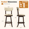 Counter height chair dimensions showing brown padded seat and backrest, suitable for living room or kitchen use.