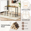 Swivel 24-inch counter height stool set of 2 in cream, featuring painted rubber wood and ergonomic inclined backrest.