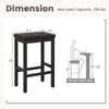 24-inch bar stool with padded seat, rubber wood frame, and footrest, designed for comfort and stability. Max load 330.