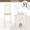 Dimensions of the Swivel 24-Inch Counter Height Stool in cream, featuring a cozy inclined backrest and sturdy design.