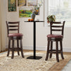 Counter height swivel barstools set of 2 with faux leather seats, perfect for kitchen islands or pub areas.