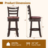 Counter height swivel barstool dimensions with faux leather seat, ergonomic backrest, and wrap-around footrest for.