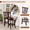 Counter height swivel bar stools set of 2 with curved backrest and built-in footrest for kitchen island seating.