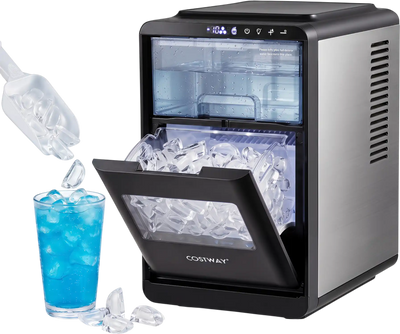 Costway Countertop Crescent Ice Maker 26 lbs/24H 16 Cubes 43035882 New