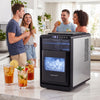 Crescent ice maker countertop produces 26 lbs of clear ice daily, perfect for parties and home bars with easy operation.