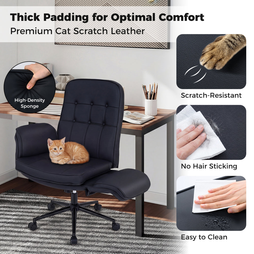 Criss Cross Chair Adjustable Swivel Vanity Chair with 5-Position Armrests - Gallery View 6 of 11