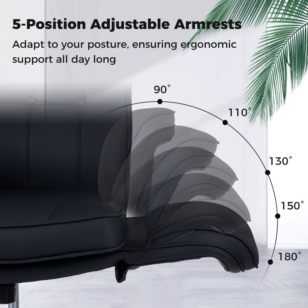 Criss Cross Chair Adjustable Swivel Vanity Chair with 5-Position Armrests - Gallery View 8 of 11