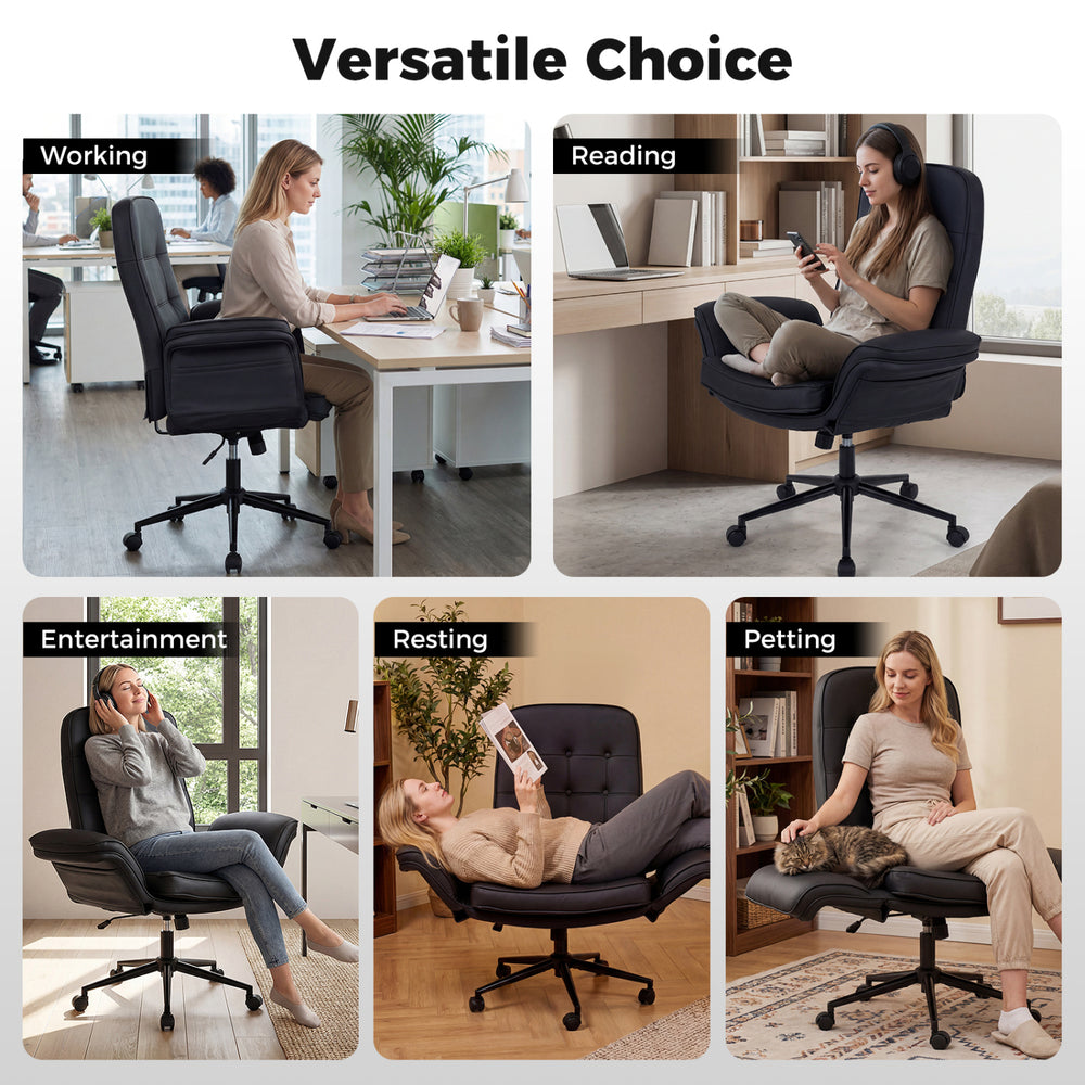 Criss Cross Chair Adjustable Swivel Vanity Chair with 5-Position Armrests - Gallery View 10 of 11