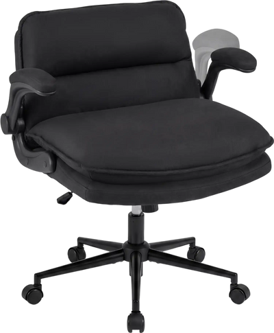 Costway Criss Cross Office Chair on Wheels Flip-Up Arms Adjustable Height 67900994 New