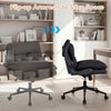 Criss Cross chair with flip-up arms in gray, featuring adjustable height and a comfortable padded seat for home office.