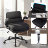 Gray Criss Cross chair with flip-up arms, overstuffed backrest, and sponge padded seat for home office comfort.