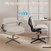 Ergonomic Criss Cross Chair in beige with flip-up arms, adjustable height, and wide backrest for office use.