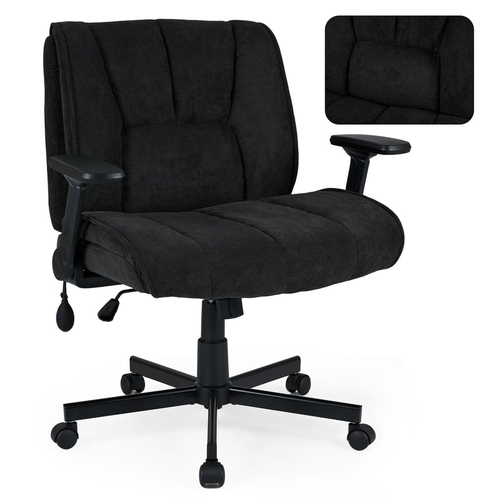 Criss Cross Home Office Chair with Airbag Lumbar Support-Black - Gallery View 1 of 1