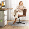 PU Leather Upholstered Cross-legged Office Chair with Oversized U-shaped Seat for Home Office Make Up-Brown - Gallery View 1 of 10