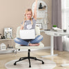 Height-adjustable Armless Desk Chair with Wheels for Home Office Make Up-Beige - Gallery View 1 of 10