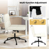 Height-adjustable armless desk chair in beige with a U-shaped cushion, 360° swivel, and smooth rolling casters for home.