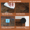 Close-up of the Cube Storage Organizer's screw hole covers and protective foot pads in rustic brown for easy.