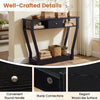 Curved frame modern console table with storage drawer, featuring a sleek design and durable MDF for entryway organization.